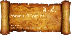 Mazur Lóránt névjegykártya