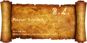 Mazur Lóránt névjegykártya